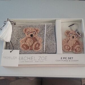Rachel Zoe Silver and Brown Coin Purse Set